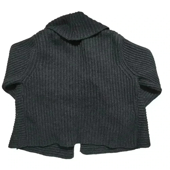 Eileen Fisher chunky ribbed Merino wool open front cardigan - Picture 2 of 3